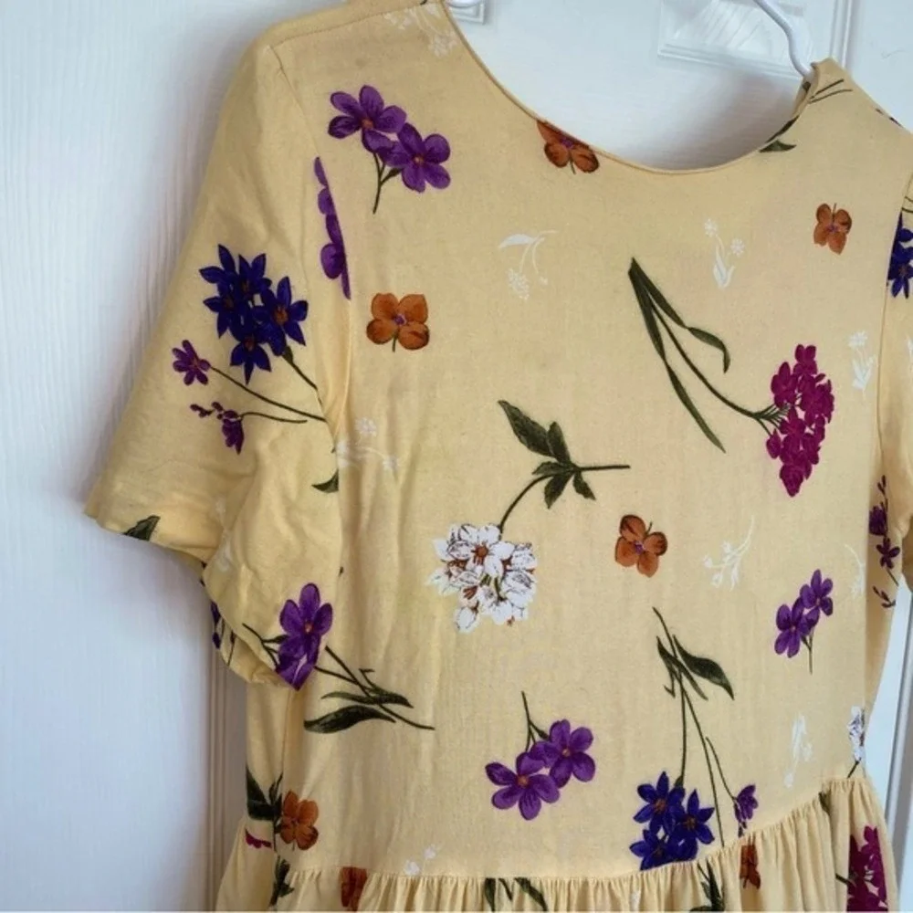 Y2K Vintage‎ BOBBIE MCGEE Women's 90s Floral Yellow Maxi Dress Cottage Core SZ M